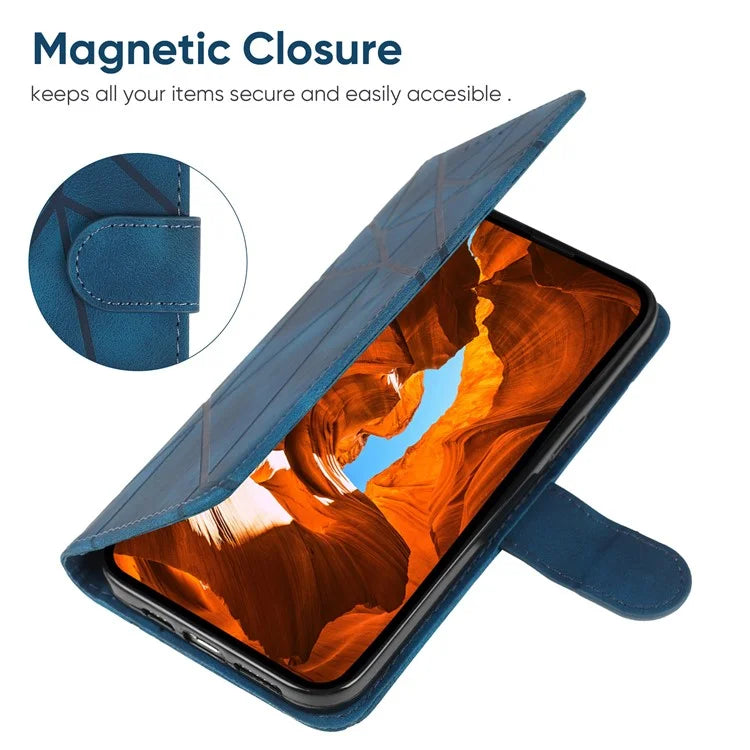 For Xiaomi Redmi Note 13 Pro 5G / Poco X6 5G Case Leather Phone Wallet Cover Lines Imprint