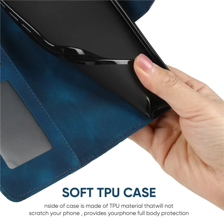 For Xiaomi Redmi Note 13 Pro 5G / Poco X6 5G Case Leather Phone Wallet Cover Lines Imprint