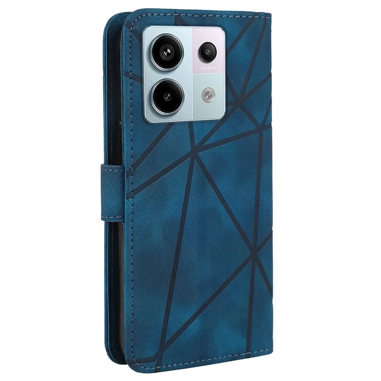 For Xiaomi Redmi Note 13 Pro 5G / Poco X6 5G Case Leather Phone Wallet Cover Lines Imprint