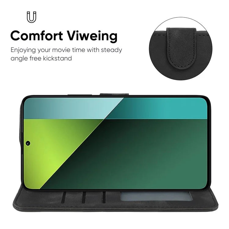 For Xiaomi Redmi Note 13 Pro 5G / Poco X6 5G Case Leather Phone Wallet Cover Lines Imprint