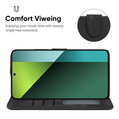 For Xiaomi Redmi Note 13 Pro 5G / Poco X6 5G Case Leather Phone Wallet Cover Lines Imprint