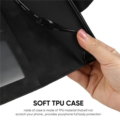 For Xiaomi Redmi Note 13 Pro 5G / Poco X6 5G Case Leather Phone Wallet Cover Lines Imprint