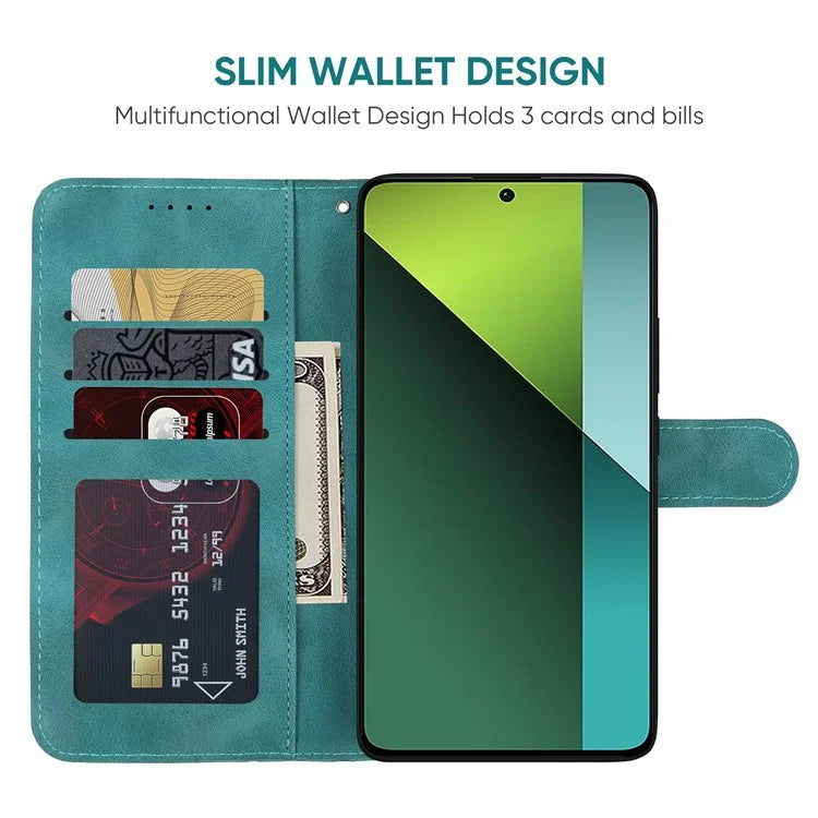 For Xiaomi Redmi Note 13 Pro 5G / Poco X6 5G Case Leather Phone Wallet Cover Lines Imprint
