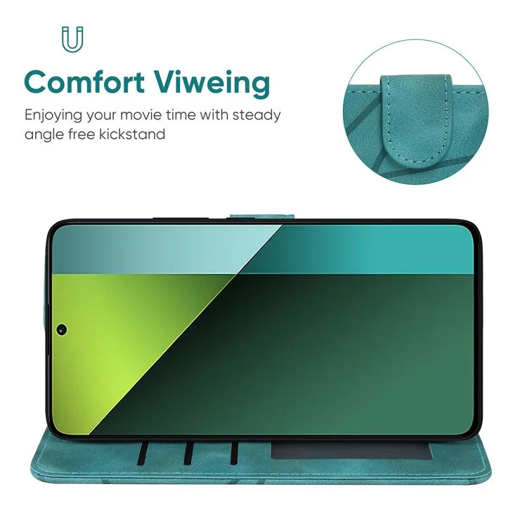 For Xiaomi Redmi Note 13 Pro 5G / Poco X6 5G Case Leather Phone Wallet Cover Lines Imprint