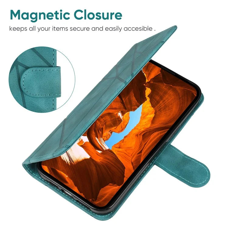 For Xiaomi Redmi Note 13 Pro 5G / Poco X6 5G Case Leather Phone Wallet Cover Lines Imprint