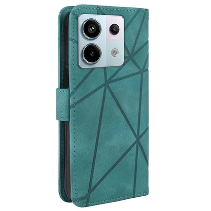 For Xiaomi Redmi Note 13 Pro 5G / Poco X6 5G Case Leather Phone Wallet Cover Lines Imprint