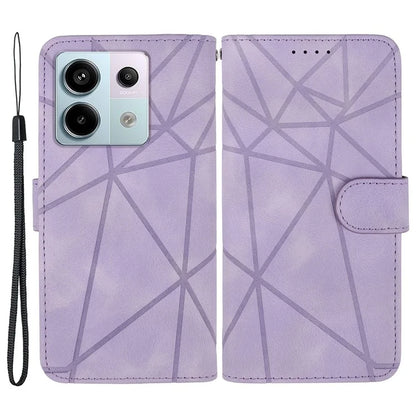 For Xiaomi Redmi Note 13 Pro 5G / Poco X6 5G Case Leather Phone Wallet Cover Lines Imprint