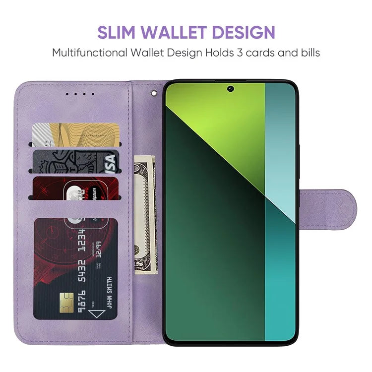 For Xiaomi Redmi Note 13 Pro 5G / Poco X6 5G Case Leather Phone Wallet Cover Lines Imprint