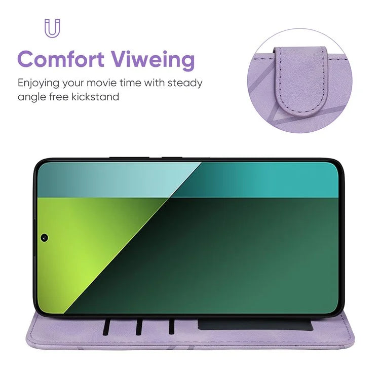 For Xiaomi Redmi Note 13 Pro 5G / Poco X6 5G Case Leather Phone Wallet Cover Lines Imprint