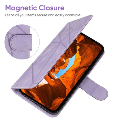 For Xiaomi Redmi Note 13 Pro 5G / Poco X6 5G Case Leather Phone Wallet Cover Lines Imprint
