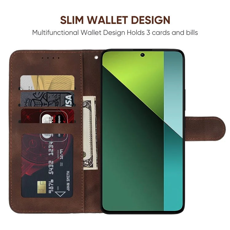 For Xiaomi Redmi Note 13 Pro 5G / Poco X6 5G Case Leather Phone Wallet Cover Lines Imprint