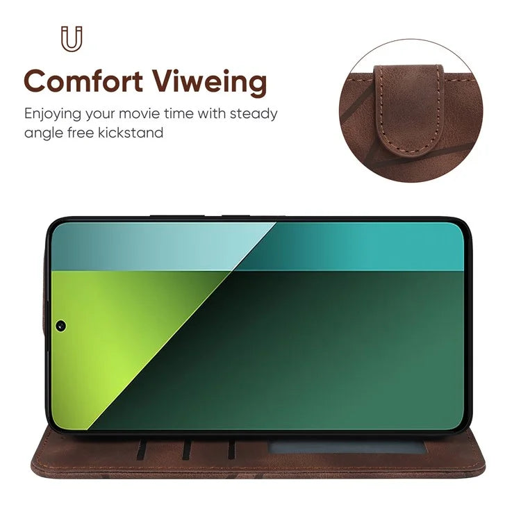 For Xiaomi Redmi Note 13 Pro 5G / Poco X6 5G Case Leather Phone Wallet Cover Lines Imprint