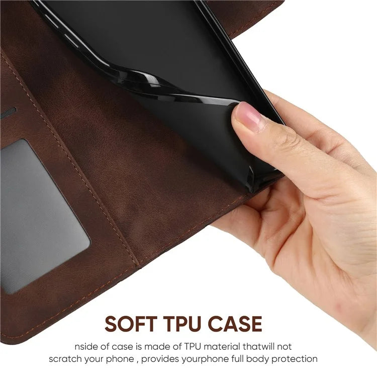 For Xiaomi Redmi Note 13 Pro 5G / Poco X6 5G Case Leather Phone Wallet Cover Lines Imprint
