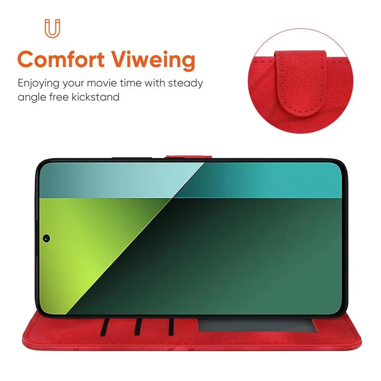 For Xiaomi Redmi Note 13 Pro 5G / Poco X6 5G Case Leather Phone Wallet Cover Lines Imprint