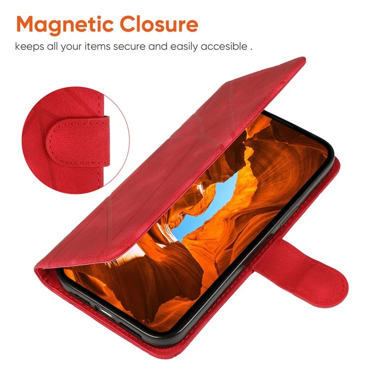 For Xiaomi Redmi Note 13 Pro 5G / Poco X6 5G Case Leather Phone Wallet Cover Lines Imprint