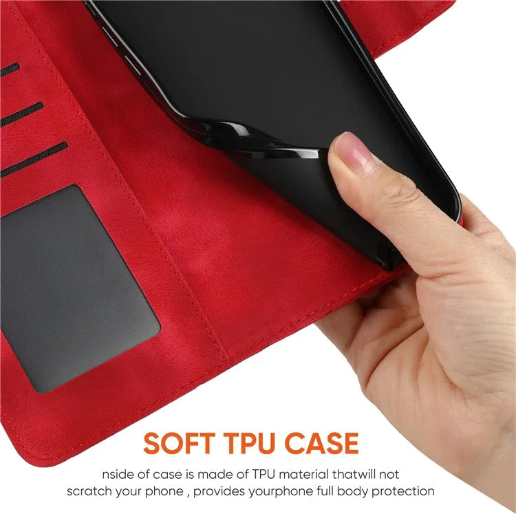 For Xiaomi Redmi Note 13 Pro 5G / Poco X6 5G Case Leather Phone Wallet Cover Lines Imprint