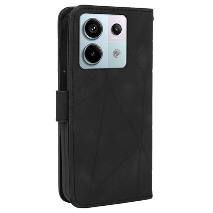 For Xiaomi Redmi Note 13 4G Case Line Pattern Leather Phone Cover Magnetic Clasp Stand