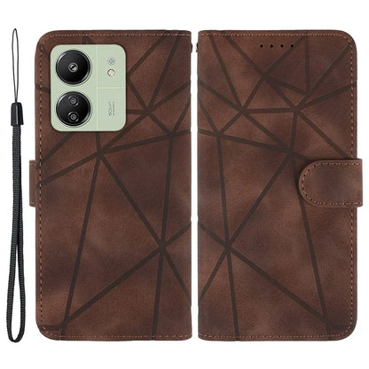 For Xiaomi Redmi 13C 4G / 13C 5G / Poco C65 4G Case Leather Line Pattern Flip Phone Cover