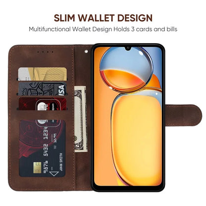 For Xiaomi Redmi 13C 4G / 13C 5G / Poco C65 4G Case Leather Line Pattern Flip Phone Cover