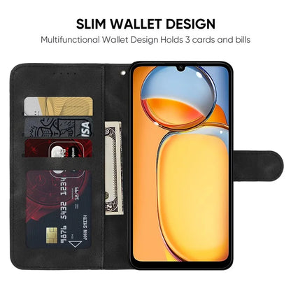 For Xiaomi Redmi 13C 4G / 13C 5G / Poco C65 4G Case Leather Line Pattern Flip Phone Cover