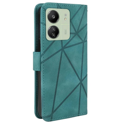 For Xiaomi Redmi 13C 4G / 13C 5G / Poco C65 4G Case Leather Line Pattern Flip Phone Cover