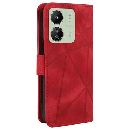 For Xiaomi Redmi 13C 4G / 13C 5G / Poco C65 4G Case Leather Line Pattern Flip Phone Cover