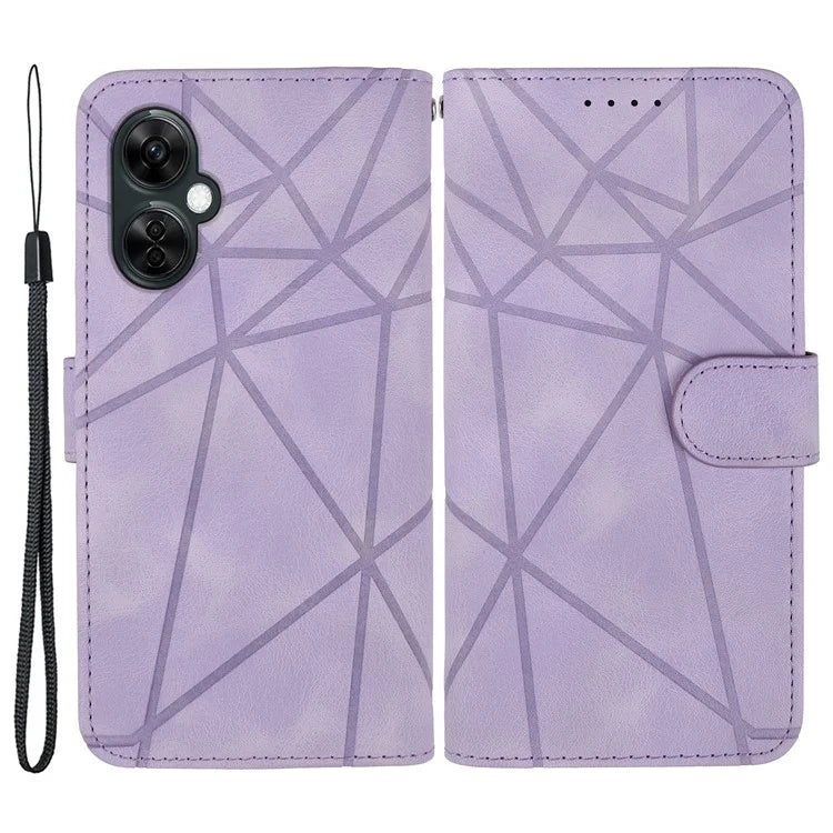For Oppo K11x 5G / OnePlus Nord CE 3 Lite 5G / Nord N30 5G Case Skin-Touch Lines Imprint Leather Phone Cover