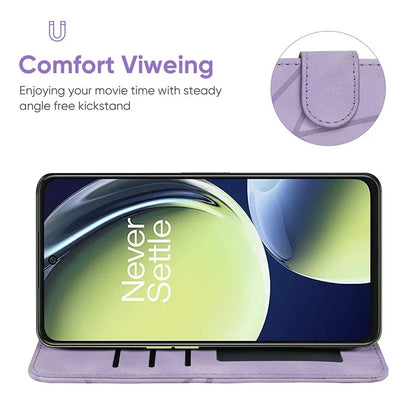 For Oppo K11x 5G / OnePlus Nord CE 3 Lite 5G / Nord N30 5G Case Skin-Touch Lines Imprint Leather Phone Cover