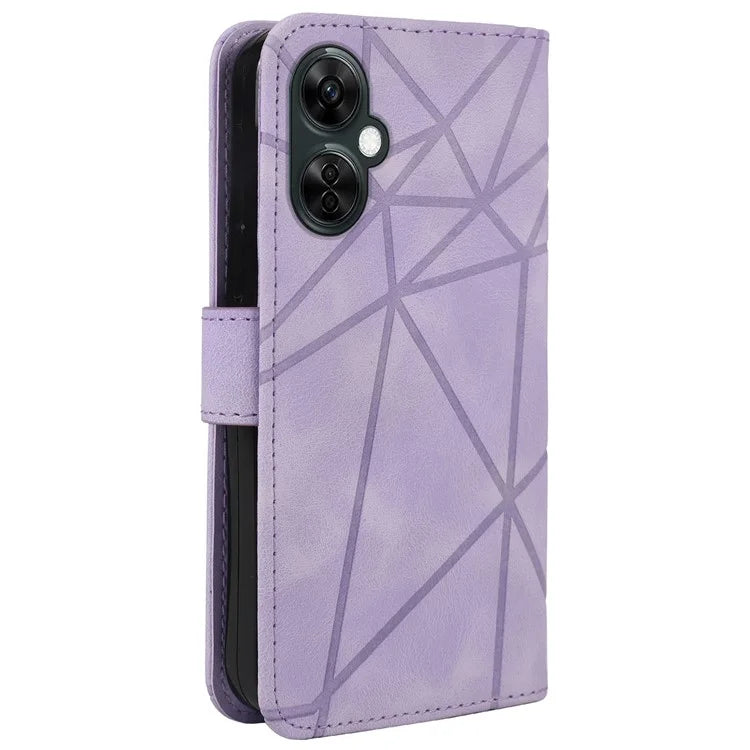 For Oppo K11x 5G / OnePlus Nord CE 3 Lite 5G / Nord N30 5G Case Skin-Touch Lines Imprint Leather Phone Cover