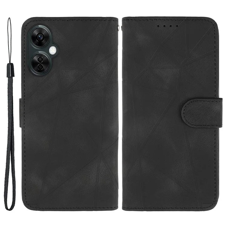 For Oppo K11x 5G / OnePlus Nord CE 3 Lite 5G / Nord N30 5G Case Skin-Touch Lines Imprint Leather Phone Cover