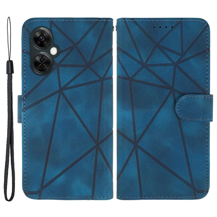 For Oppo K11x 5G / OnePlus Nord CE 3 Lite 5G / Nord N30 5G Case Skin-Touch Lines Imprint Leather Phone Cover