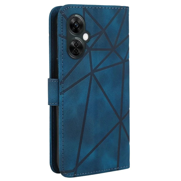 For Oppo K11x 5G / OnePlus Nord CE 3 Lite 5G / Nord N30 5G Case Skin-Touch Lines Imprint Leather Phone Cover