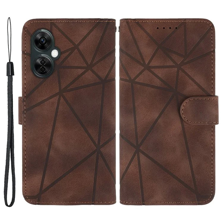 For Oppo K11x 5G / OnePlus Nord CE 3 Lite 5G / Nord N30 5G Case Skin-Touch Lines Imprint Leather Phone Cover