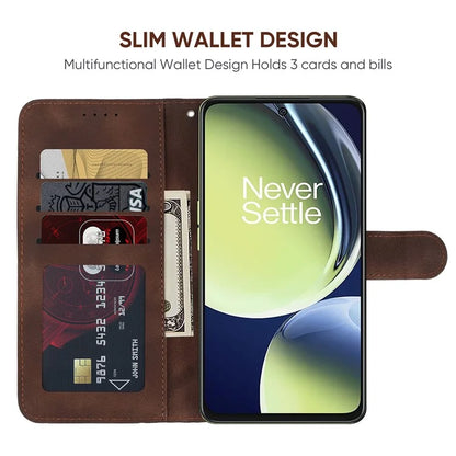 For Oppo K11x 5G / OnePlus Nord CE 3 Lite 5G / Nord N30 5G Case Skin-Touch Lines Imprint Leather Phone Cover