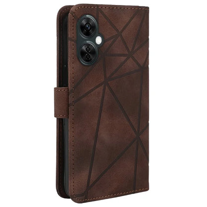 For Oppo K11x 5G / OnePlus Nord CE 3 Lite 5G / Nord N30 5G Case Skin-Touch Lines Imprint Leather Phone Cover
