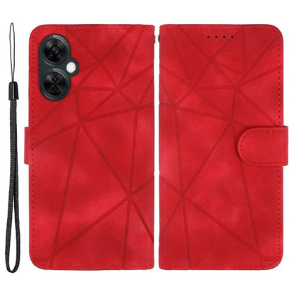 For Oppo K11x 5G / OnePlus Nord CE 3 Lite 5G / Nord N30 5G Case Skin-Touch Lines Imprint Leather Phone Cover