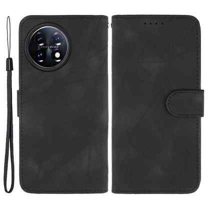 For OnePlus 11 5G Case Line Imprinted Wallet Leather Phone Cover