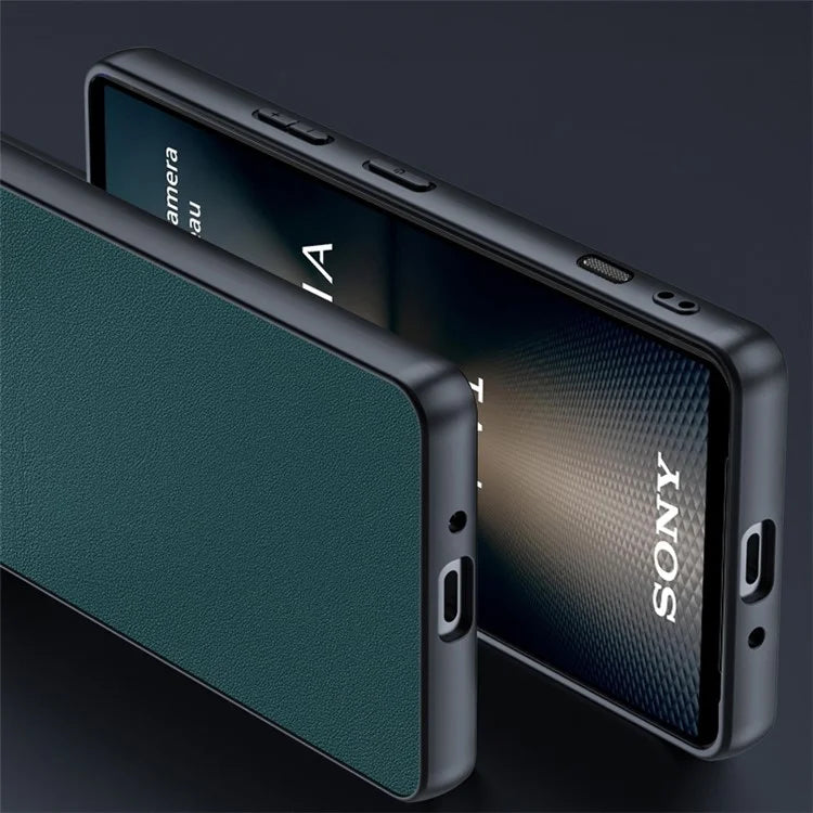 For Sony Xperia 1 VI Case PU Leather + Hard PC Shell Texture Ultra Thin Phone Cover