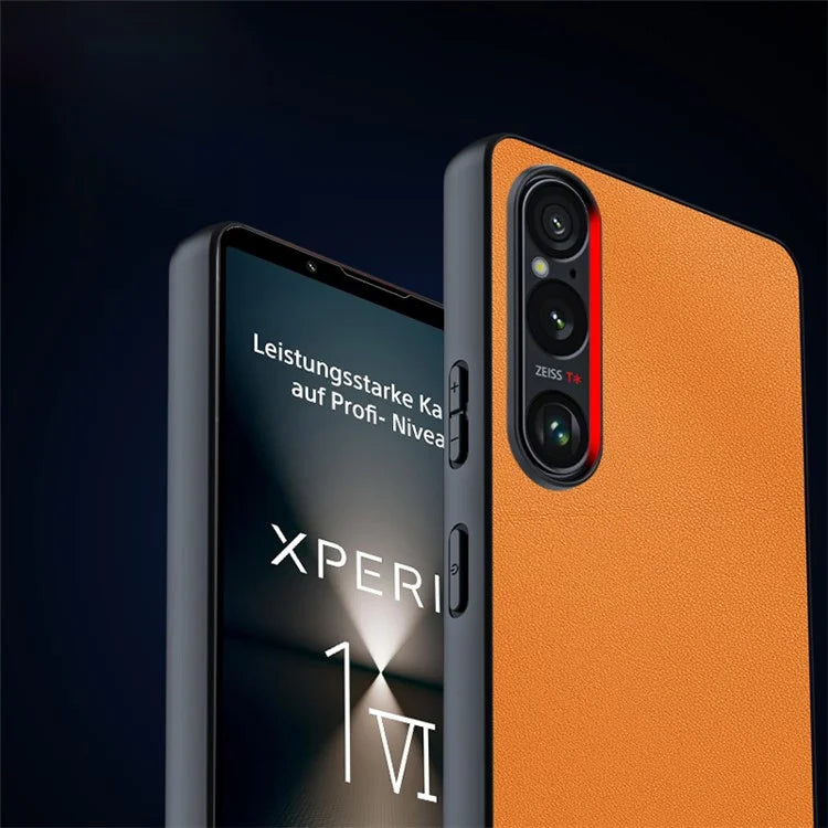 For Sony Xperia 1 VI Case PU Leather + Hard PC Shell Texture Ultra Thin Phone Cover