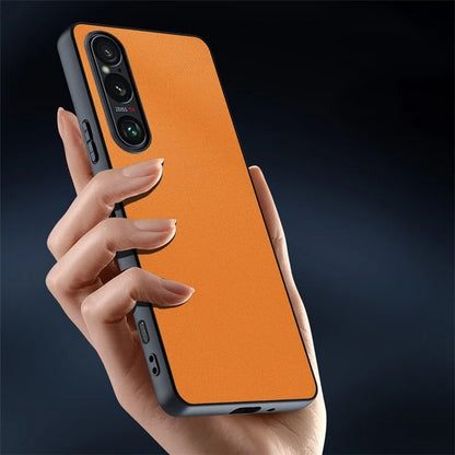 For Sony Xperia 1 VI Case PU Leather + Hard PC Shell Texture Ultra Thin Phone Cover