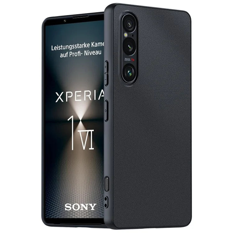 For Sony Xperia 1 VI Case PU Leather + Hard PC Shell Texture Ultra Thin Phone Cover