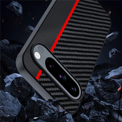 For Google Pixel 9 Pro / Pixel 9 Case Carbon Fiber Texture Thin PU Leather Back Cover