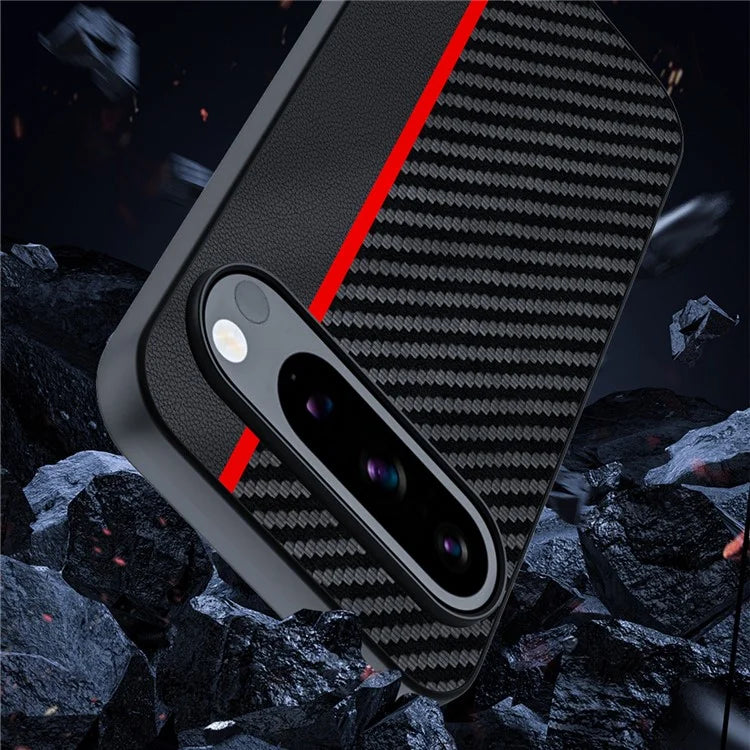 For Google Pixel 9 Pro / Pixel 9 Case Carbon Fiber Texture Thin PU Leather Back Cover