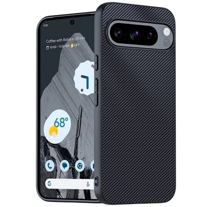 For Google Pixel 9 Pro / Pixel 9 Case Carbon Fiber Texture Thin PU Leather Back Cover