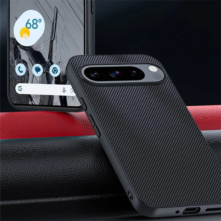 For Google Pixel 9 Pro / Pixel 9 Case Carbon Fiber Texture Thin PU Leather Back Cover