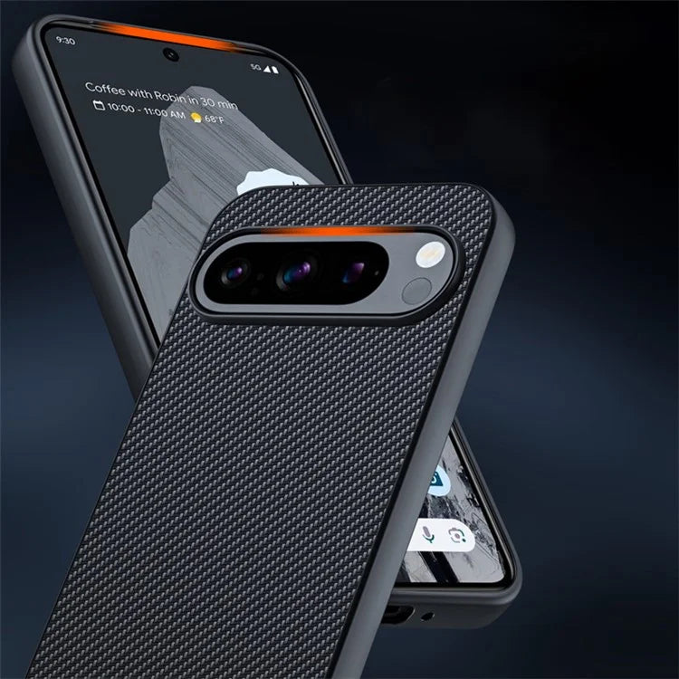For Google Pixel 9 Pro / Pixel 9 Case Carbon Fiber Texture Thin PU Leather Back Cover