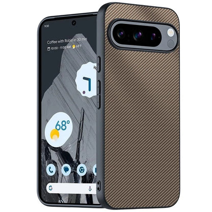 For Google Pixel 9 Pro / Pixel 9 Case Carbon Fiber Texture Thin PU Leather Back Cover