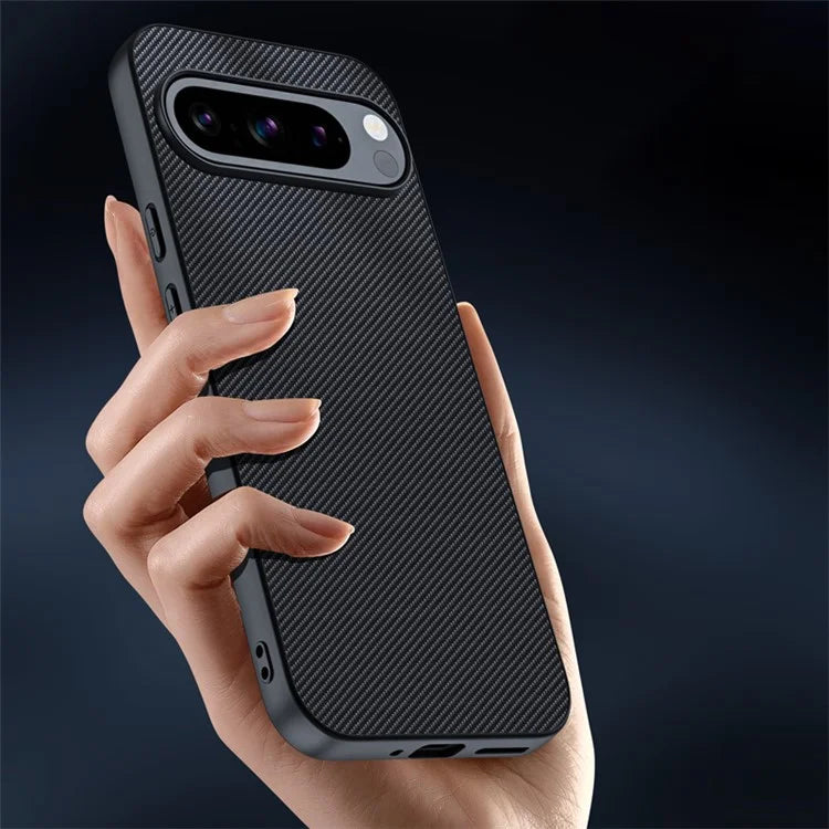 For Google Pixel 9 Pro / Pixel 9 Case Carbon Fiber Texture Thin PU Leather Back Cover