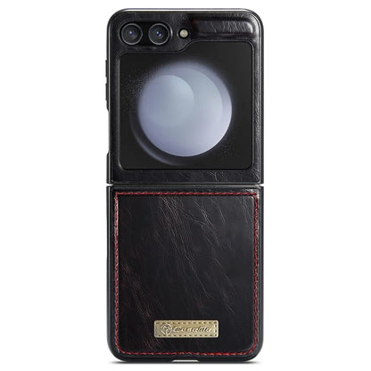 CASEME 003 Series For Samsung Galaxy Z Flip5 5G Case Leather Phone Cover Oil Wax Crazy Horse Texture