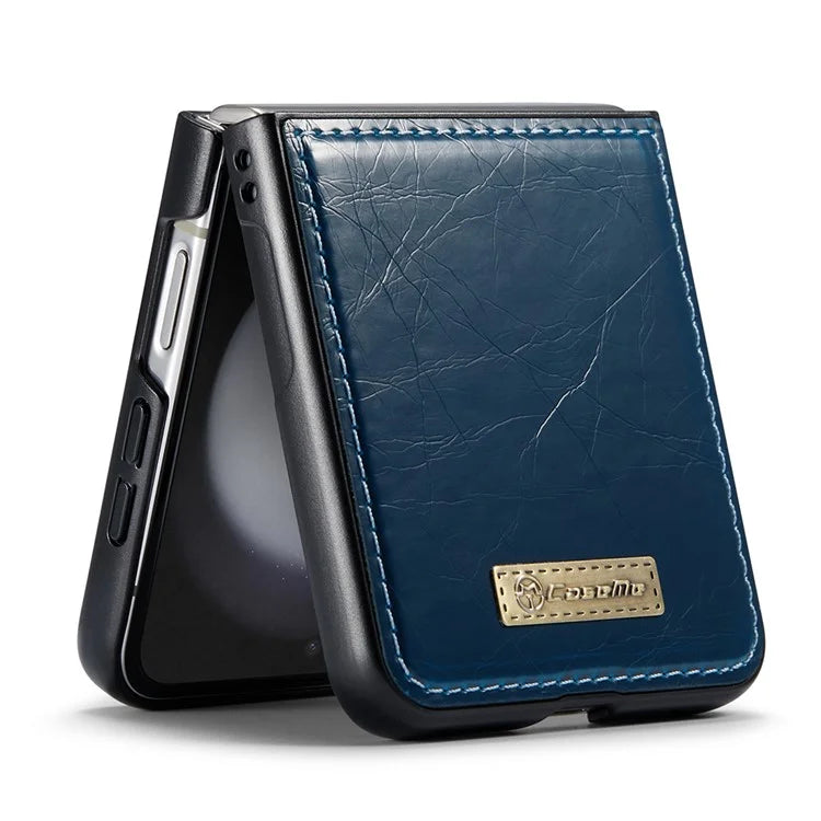 CASEME 003 Series For Samsung Galaxy Z Flip5 5G Case Leather Phone Cover Oil Wax Crazy Horse Texture